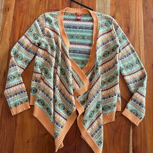 Sundance Folkloric Fair Isle open drape cardigan
